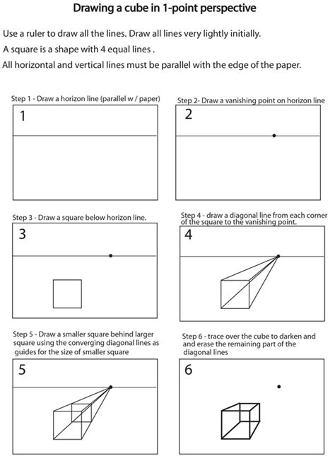 one point perspective cubes worksheet